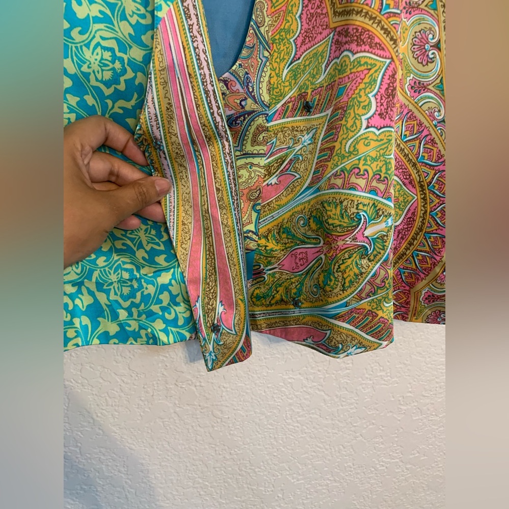 ILyse Hart Ltd Vintage Women Sz Large Silk Blazer Colorful Boho Paisley/Floral - Picture 6 of 8